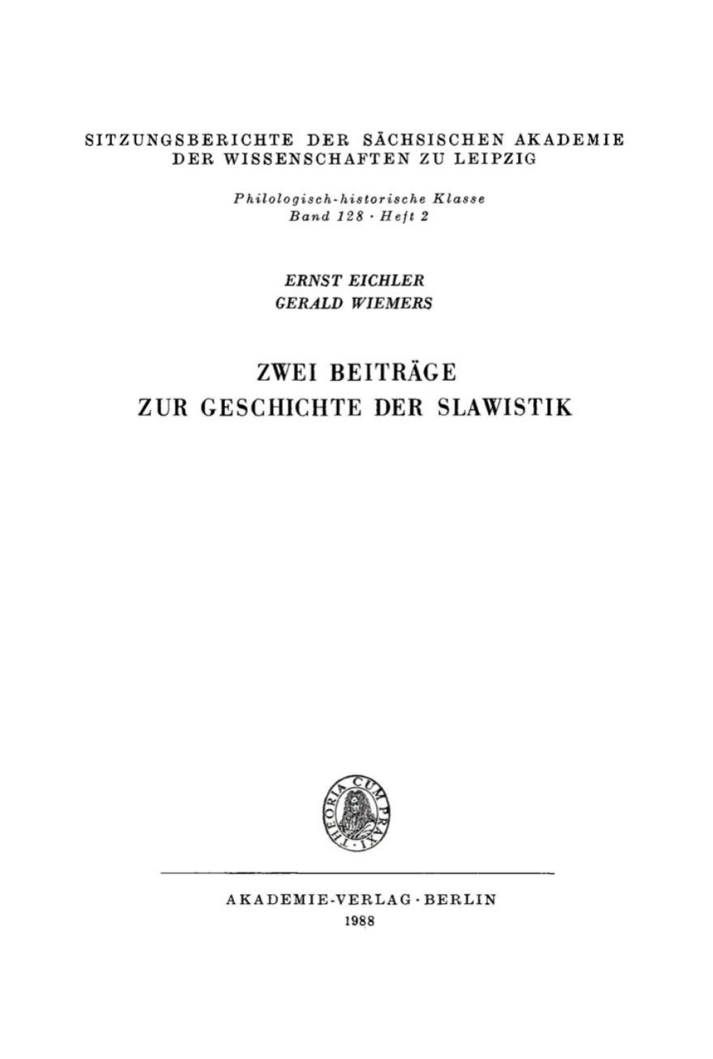 Zwei BeitrÃ¤ge zur Geschichte der Slawistik 1st Edition â€“ PDF/EPUB Version Downloadable